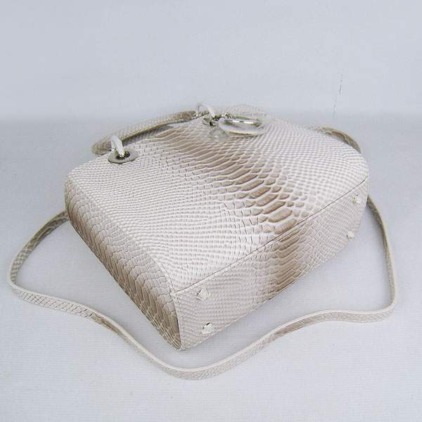 Christian Dior 1887 Snake Leather Shoulder Bag-Gray
